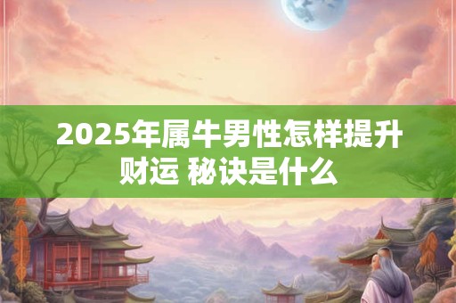 2025年属牛男性怎样提升财运 秘诀是什么