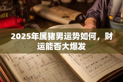 2025年属猪男运势如何，财运能否大爆发