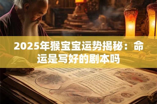 2025年猴宝宝运势揭秘：命运是写好的剧本吗