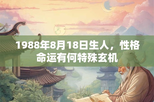 1988年8月18日生人，性格命运有何特殊玄机