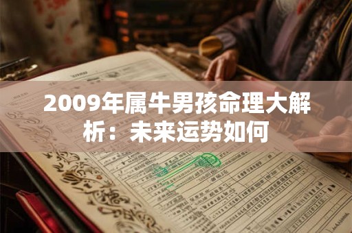 2009年属牛男孩命理大解析：未来运势如何