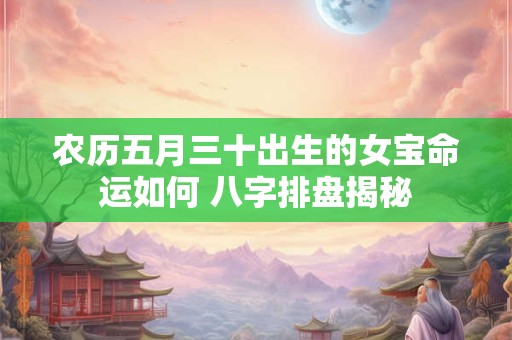 农历五月三十出生的女宝命运如何 八字排盘揭秘