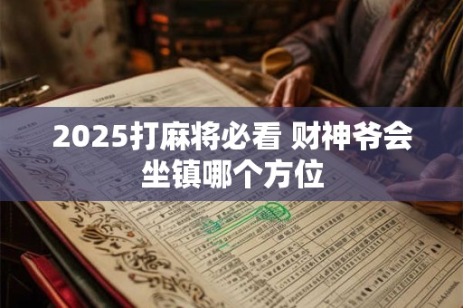 2025打麻将必看 财神爷会坐镇哪个方位