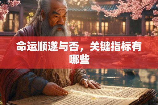 命运顺遂与否，关键指标有哪些