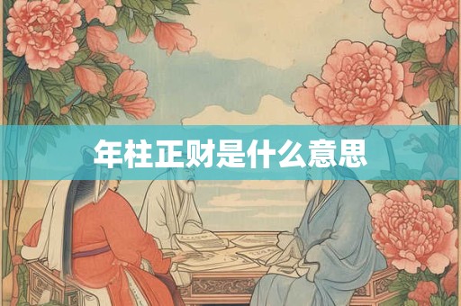 年柱正财是什么意思
