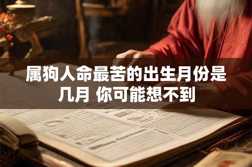 属狗人命最苦的出生月份是几月 你可能想不到