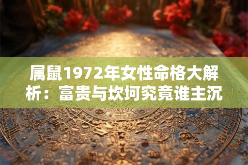 属鼠1972年女性命格大解析：富贵与坎坷究竟谁主沉浮