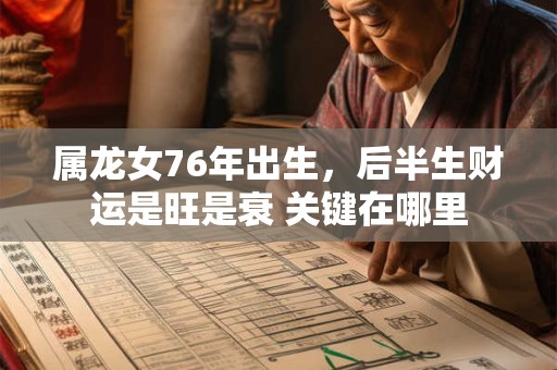 属龙女76年出生，后半生财运是旺是衰 关键在哪里