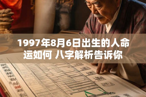 1997年8月6日出生的人命运如何 八字解析告诉你