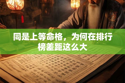 同是上等命格，为何在排行榜差距这么大