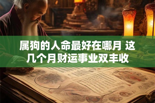 属狗的人命最好在哪月 这几个月财运事业双丰收