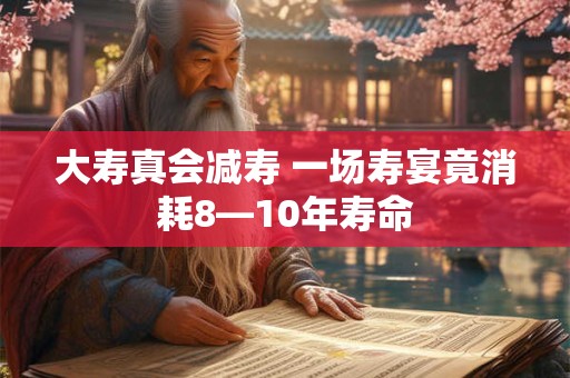 大寿真会减寿 一场寿宴竟消耗8—10年寿命 大寿真会减寿 一场寿宴竟消耗8—10年寿命