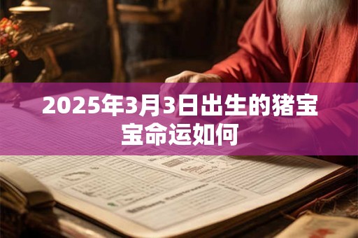 2025年3月3日出生的猪宝宝命运如何