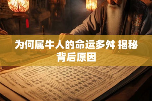 为何属牛人的命运多舛 揭秘背后原因