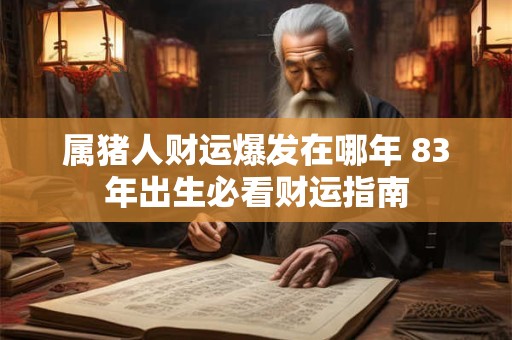 属猪人财运爆发在哪年 83年出生必看财运指南
