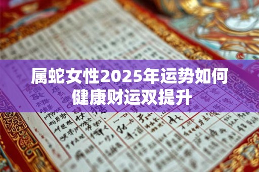 属蛇女性2025年运势如何 健康财运双提升