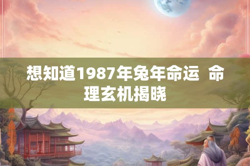 想知道1987年兔年命运  命理玄机揭晓