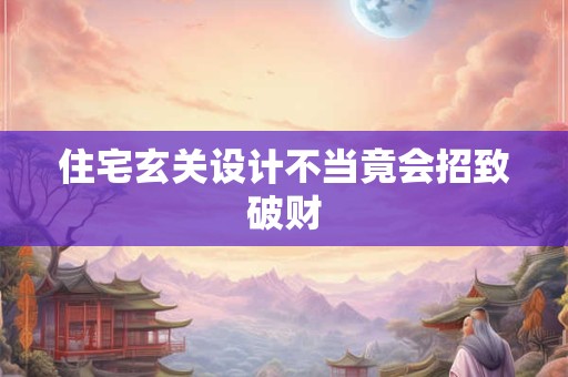 住宅玄关设计不当竟会招致破财