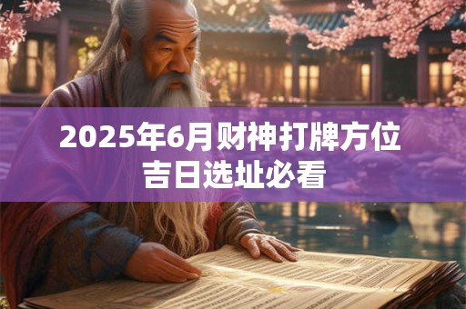 2025年6月财神打牌方位 吉日选址必看