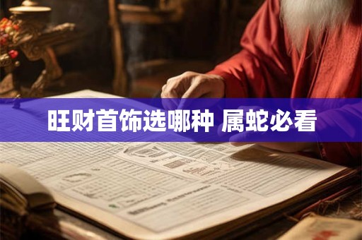 旺财首饰选哪种 属蛇必看