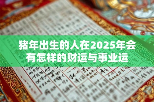 猪年出生的人在2025年会有怎样的财运与事业运