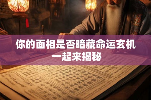 你的面相是否暗藏命运玄机 一起来揭秘