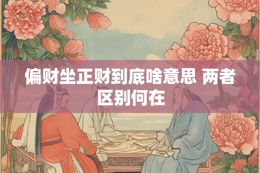 偏财坐正财到底啥意思 两者区别何在