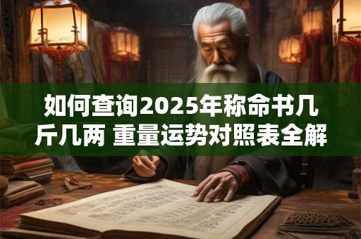 如何查询2025年称命书几斤几两 重量运势对照表全解析