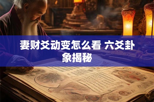 妻财爻动变怎么看 六爻卦象揭秘
