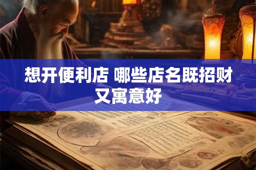 想开便利店 哪些店名既招财又寓意好