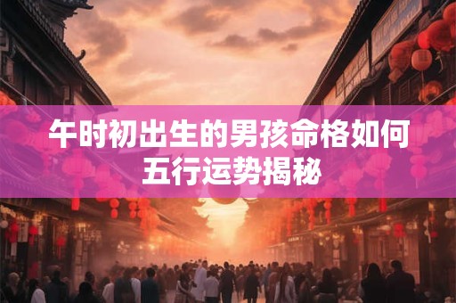 午时初出生的男孩命格如何 五行运势揭秘