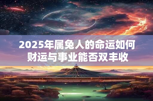 2025年属兔人的命运如何 财运与事业能否双丰收 2025年属兔人的命运如何 财运与事业能否双丰收