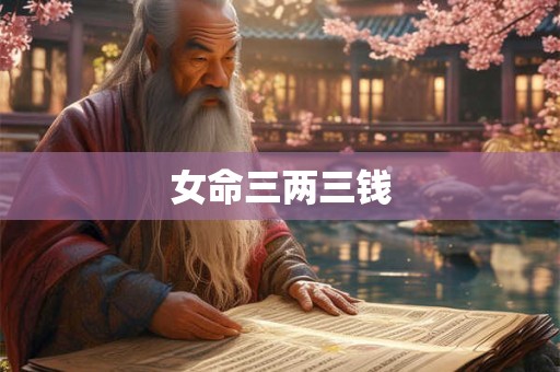 详细阅读:女命三两三钱 女命三两三钱