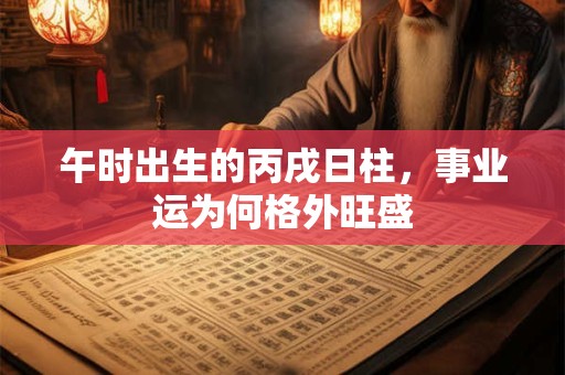 午时出生的丙戌日柱，事业运为何格外旺盛
