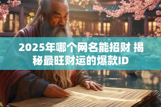 2025年哪个网名能招财 揭秘最旺财运的爆款ID