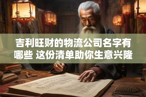 吉利旺财的物流公司名字有哪些 这份清单助你生意兴隆