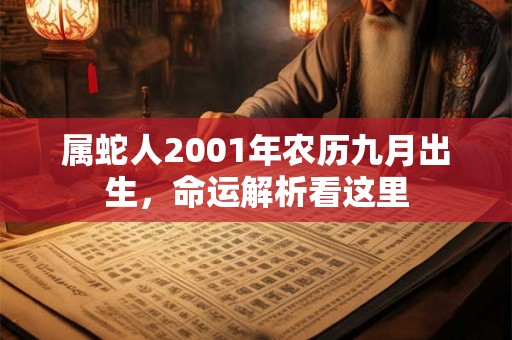属蛇人2001年农历九月出生，命运解析看这里