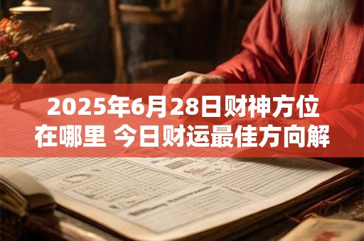 2025年6月28日财神方位在哪里 今日财运最佳方向解析