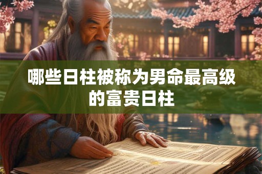 哪些日柱被称为男命最高级的富贵日柱