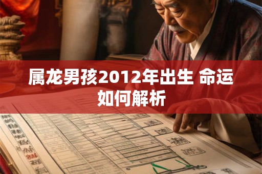 属龙男孩2012年出生 命运如何解析