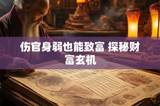 伤官身弱也能致富 探秘财富玄机