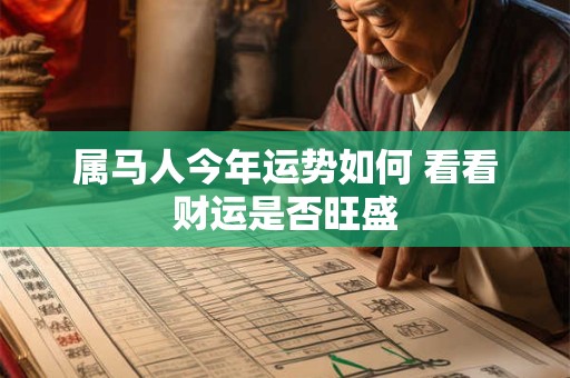 属马人今年运势如何 看看财运是否旺盛
