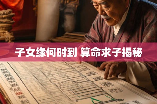 子女缘何时到 算命求子揭秘
