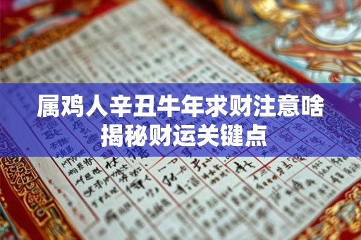 属鸡人辛丑牛年求财注意啥 揭秘财运关键点 属鸡人辛丑牛年求财注意啥 揭秘财运关键点