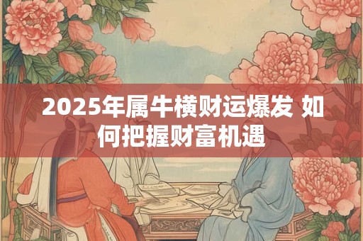 2025年属牛横财运爆发 如何把握财富机遇