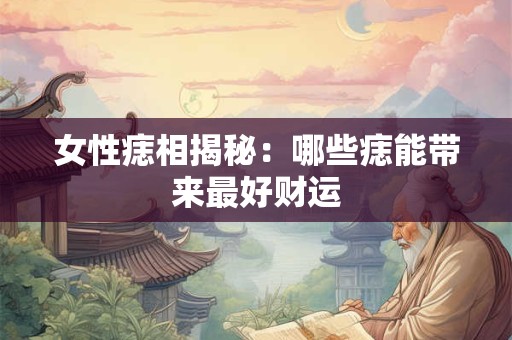 详细阅读:女性痣相揭秘:哪些痣能带来最好财运 女性痣相揭秘:哪些痣能带来最好财运