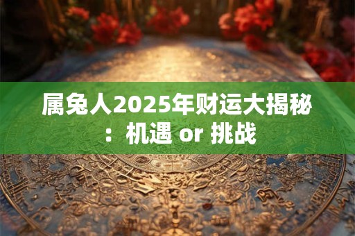 属兔人2025年财运大揭秘：机遇 or 挑战