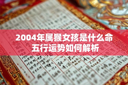 2004年属猴女孩是什么命 五行运势如何解析