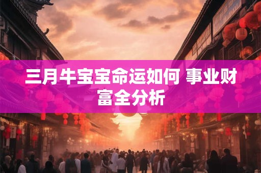 三月牛宝宝命运如何 事业财富全分析