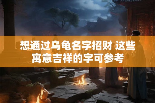 想通过乌龟名字招财 这些寓意吉祥的字可参考